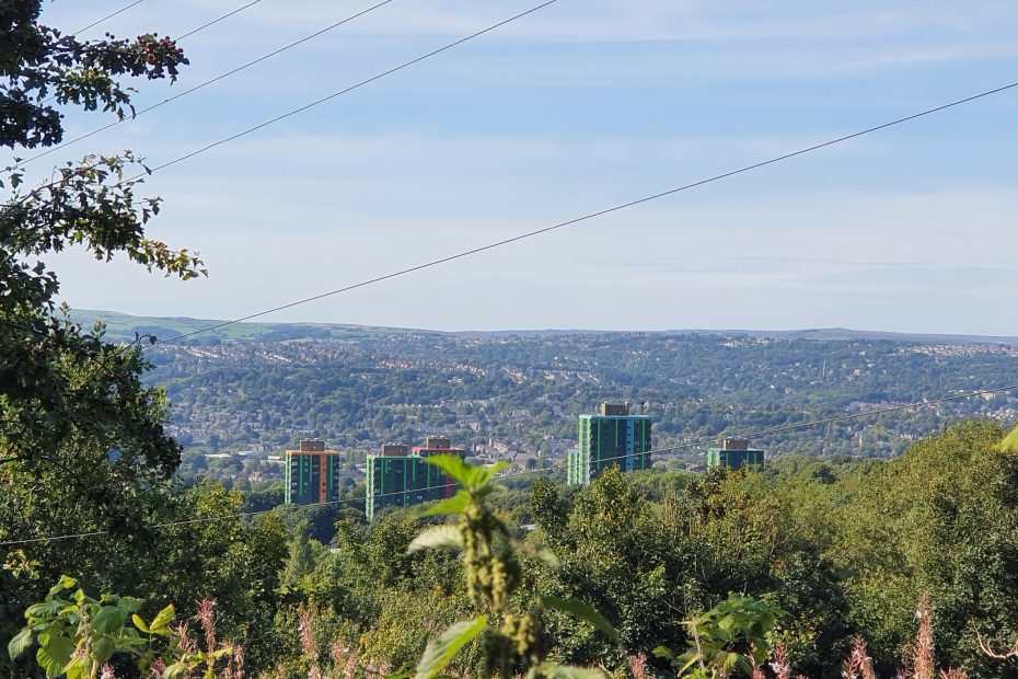Landscape view overlooking the cite framed with greenery