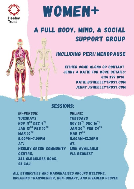 Poster advertising a women + workshop